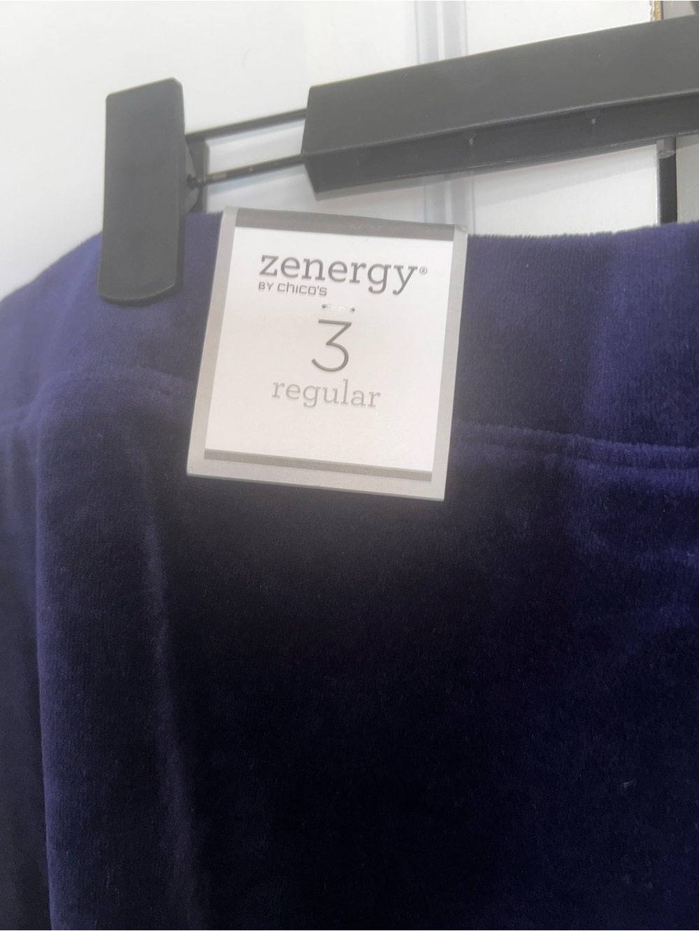 Chico's Navy Velvet Jogger Pants - Picture 5 of 7